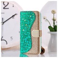 Capa Croco Bling Tipo Carteira para Samsung Galaxy S21 Ultra 5G - Verde