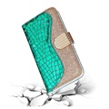 Bolsa tipo Carteira Croco Bling para Samsung Galaxy S21 5G - Verde