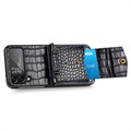Capa com Alça Série Crocodile para Samsung Galaxy Z Flip4 5G - Preto