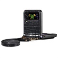 Capa com Alça Série Crocodile para Samsung Galaxy Z Flip4 5G - Preto