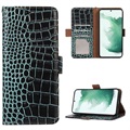 Bolsa de Pele Tipo Carteira Crocodile com RFID para Samsung Galaxy A53 5G - Verde