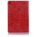 Bolsa Fólio para Samsung Galaxy Tab S5e - Crocodilo - Vermelho