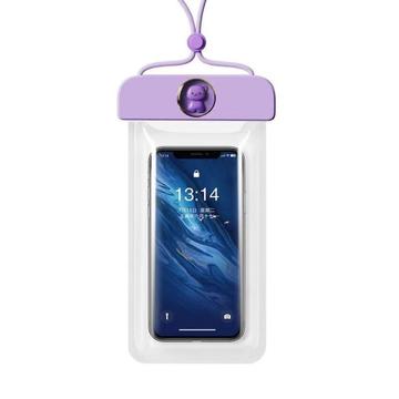 Capa impermeável para smartphone de urso fofo - 7.2" - Roxo claro