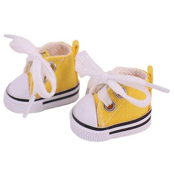 Mini ténis com cordões para Labubu 17cm - Amarelo
