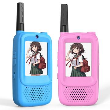 Walkie Talkie para crianças D3 com câmara e ecrã - 2 peças. - Rosa / Azul