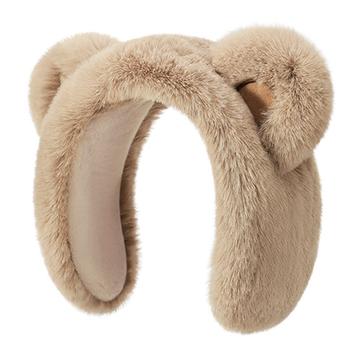 DEZ45 Fita para a cabeça / Protectores de orelhas de inverno em pelúcia para ursos - Cáqui