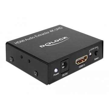 Extrator de áudio HDMI DeLock - 4K @ 30Hz - Preto