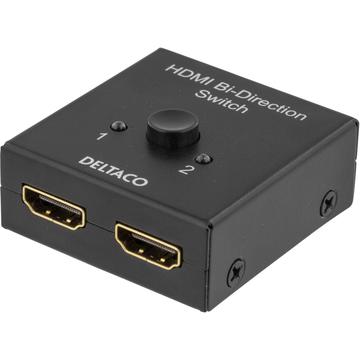 Comutador HDMI bidirecional de 2 portas Deltaco - Preto