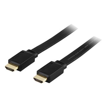 Cabo HDMI plano de alta velocidade com Ethernet da Deltaco - 0,5 m - Preto