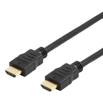 Cabo HDMI 2.0 de alta velocidade com Ethernet da Deltaco - 1m - Preto