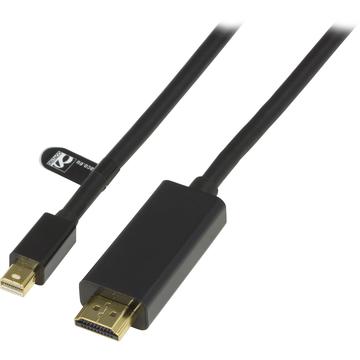 Cabo para monitor Deltaco Mini DisplayPort / Hdmi com áudio - 3m - Preto