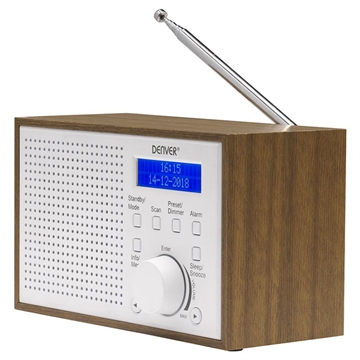 Denver DAB-46 Rádio DAB com FM e função de alarme - Branco