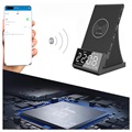 Rádio Despertador Digital c/ Coluna Bluetooth e Carregador Sem Fio