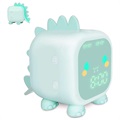 Relógio Despertador Digital Infantil com Design de Dinossauro - Verde