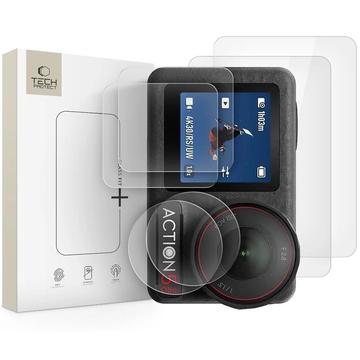 Protetor de ecrã de vidro temperado Dji Osmo Action 5 Pro Tech-Protect Glass Fit+ - 2 unid. - Transparente