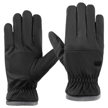 Luvas de inverno com ecrã tátil para condução/ciclismo, forradas a tecido, para homem - Preto