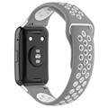 Bracelete em Silicone com Duas Cores para Huawei Watch Fit - Cinzento / Branco