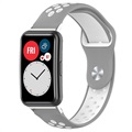 Bracelete em Silicone com Duas Cores para Huawei Watch Fit - Cinzento / Branco