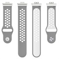 Bracelete em Silicone com Duas Cores para Huawei Watch Fit - Cinzento / Branco