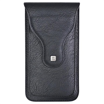 Bolsa de Cintura Universal com Dois Compartimentos e Mosquetão - Preto