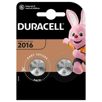 Pilha Duracell Mini CR2016 de célula tipo moeda 3V - 2 unidades.
