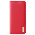 Bolsa Tipo Carteira em Pele Dux Ducis Hivo para Samsung Galaxy S22 5G - Vermelho