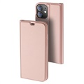 Capa Flip Dux Ducis Skin Pro para iPhone 12/12 Pro - Rosa Dourado