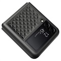 Capa Revestida a Couro Dux Ducis Venice para Samsung Galaxy Z Flip4 5G - Preto