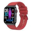 Smartwatch com Monitoramento de Saúde E500 - Pulseira de Silicone - Vermelho