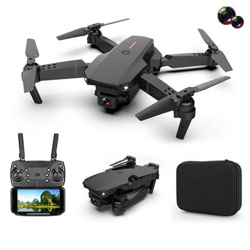 E88 Drone dobrável Fotos aéreas HD Quadrocopter Altitude Hold RC Aircraft com 4K Dual Cameras - Preto
