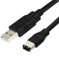 Cabo adaptador ERE USB para FireWire 1394 para dispositivos de áudio/vídeo - 1.8m - Preto
