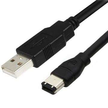 Cabo adaptador ERE USB para FireWire 1394 para dispositivos de áudio/vídeo - 1.8m - Preto