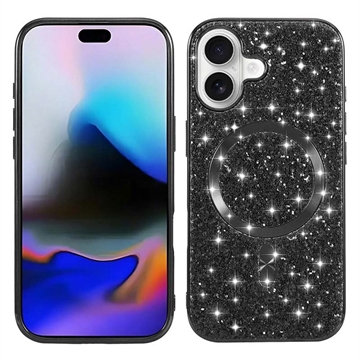 Capa brilhante galvanizada para iPhone 17 - Compatível com MagSafe - Preto