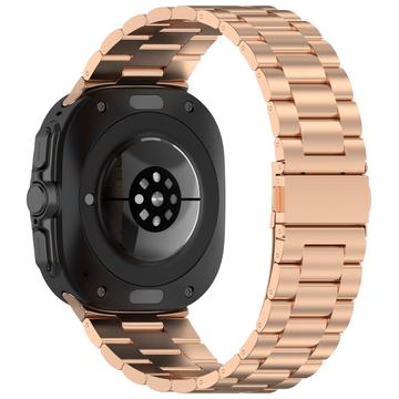 Elegante Bracelete em Aço Inoxidável para Samsung Galaxy Watch Ultra 2024/2025 - Rosa dourado