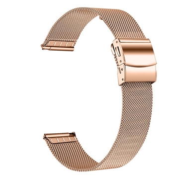 Elegante Pulseira de Malha de Aço Inoxidável para Garmin Vivomove/Style/HR Sport - Cor-de-Rosa Dourado