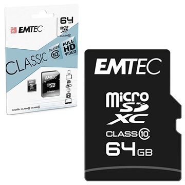 EMTEC Micro SDHC 64GB – Scheda Di Memoria Classe 10 ECMSDM64GXC10CG