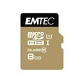 Cartão de memória MicroSDHC Gold+ da Emtec com adaptador ECMSDM8GHC10GP - 8 GB