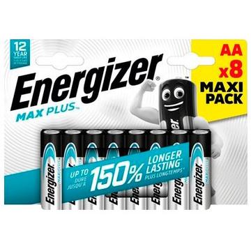 Pilhas alcalinas Energizer Max Plus LR6/AA - 8 unidades