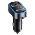Essager ECCFM-CT0G-P Carregador de automóvel de 35W com transmissor FM Bluetooth - Cinzento
