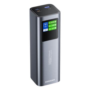 Essager EDY140W-CH0G-Z Banco de potência de 27000mAh com chip inteligente - Cinzento