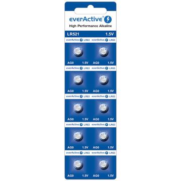 Pilhas de botão alcalinas EverActive AG0 LR521/LR63 - 10 unidades