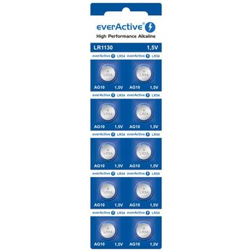 Pilhas de botão alcalinas EverActive AG10 LR1130/LR54 - 10 unidades