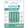 EverActive Infinity Line EVHRL03-550 Pilhas AAA recarregáveis 550mAh - 4 unidades