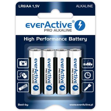 Pilhas alcalinas EverActive Pro LR6/AA 2900mAh - 4 unidades