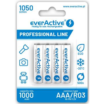 EverActive Professional Line EVHRL03-1050 Pilhas AAA recarregáveis 1050mAh - 4 unidades.