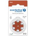 Pilhas para aparelhos auditivos EverActive Ultrasonic 312/PR41 - 6 unidades