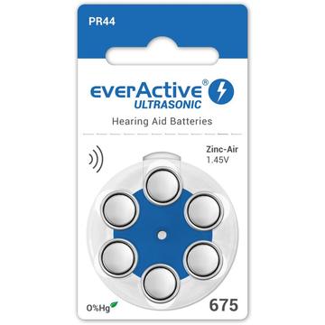 Pilhas para aparelhos auditivos EverActive Ultrasonic 675/PR44 - 6 unidades