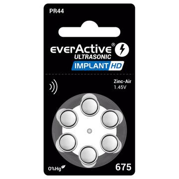 Pilhas para aparelhos auditivos EverActive Ultrasonic Implant HD 675/PR44 - 6 unidades