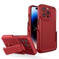 Capa Híbrida Tipo Coldre para iPhone 14 Pro Max De Série Explorer - Vermelho