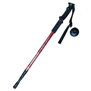 Bastão de caminhada extensível de 3 secções - 135cm - Vermelho